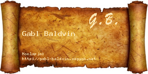 Gabl Baldvin névjegykártya
